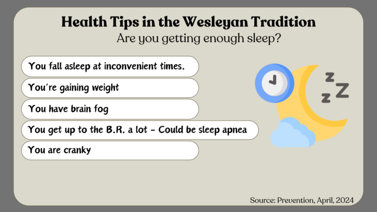 Health Tips in the Wesleyan Tradition
