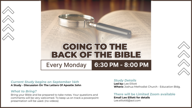 Going to the Back of the Bible – Study